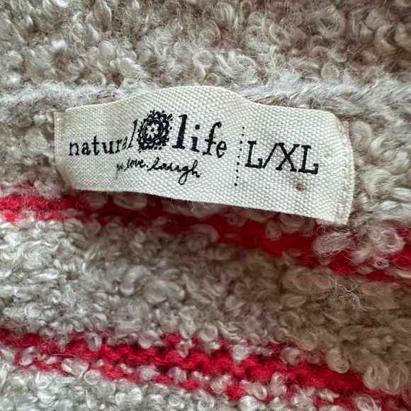 Natural Life Calla Jacquard Cardigan Sweater Chunky Knit Wool Blend SZ L / XL - Picture 9 of 10